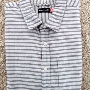 Modern Amusement Gray Striped Button Down Shirt M